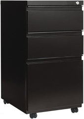 ALERA - 14-7/8" Wide x 28-1/4" High x 23-1/8" Deep, 3 Drawer Pedestal - Steel, Black - Exact Tooling
