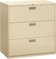 Hon - 42" Wide x 40-7/8" High x 19-1/4" Deep, 3 Drawer Lateral File - Steel, Putty - Exact Tooling