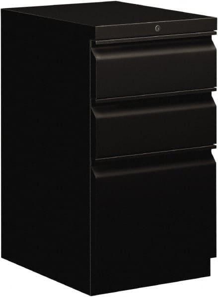 Hon - 15" Wide x 28" High x 19-7/8" Deep, 3 Drawer Pedestal - Steel, Black - Exact Tooling