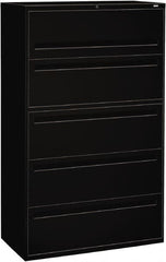 Hon - 42" Wide x 67" High x 19-1/4" Deep, 5 Drawer Roll-Out, Roll-Out Posting - Steel, Black - Exact Tooling