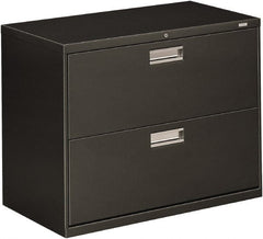 Hon - 36" Wide x 28-3/8" High x 19-1/4" Deep, 2 Drawer Lateral File - Steel, Charcoal - Exact Tooling