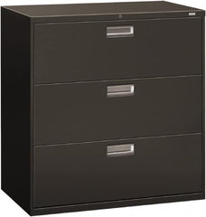 Hon - 42" Wide x 40-7/8" High x 19-1/4" Deep, 3 Drawer Lateral File - Steel, Charcoal - Exact Tooling
