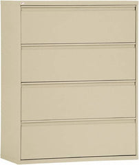 ALERA - 42" Wide x 53-1/4" High x 19-1/4" Deep, 4 Drawer Lateral File - Steel, Putty - Exact Tooling