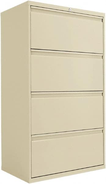 ALERA - 30" Wide x 53-1/4" High x 19-1/4" Deep, 4 Drawer Lateral File - Steel, Putty - Exact Tooling