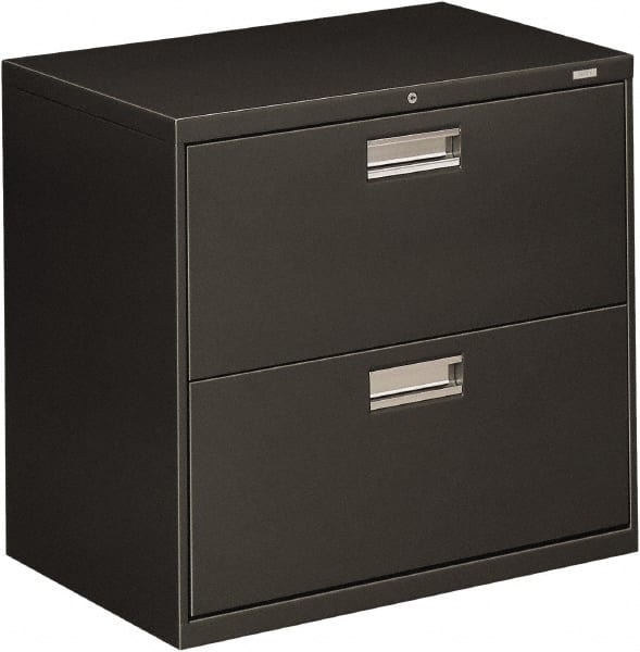 Hon - 30" Wide x 28-3/8" High x 19-1/4" Deep, 2 Drawer Roll-Out - Steel, Charcoal - Exact Tooling