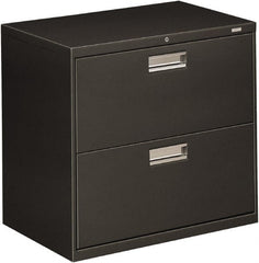 Hon - 30" Wide x 28-3/8" High x 19-1/4" Deep, 2 Drawer Roll-Out - Steel, Charcoal - Exact Tooling