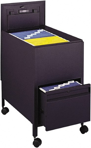 Safco - 17" Wide x 28" High x 26" Deep, 1 Drawer Mobile Tub - Steel, Black - Exact Tooling