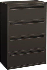 Hon - 36" Wide x 53-1/4" High x 19-1/4" Deep, 4 Drawer Lateral File - Steel, Charcoal - Exact Tooling
