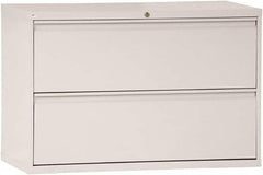 ALERA - 42" Wide x 28-3/8" High x 19-1/4" Deep, 2 Drawer Lateral File - Steel, Light Gray - Exact Tooling