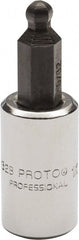 Proto - 1/4" Drive, 5/32" Hex Bit Socket - 1-1/2" OAL, 1.047" Bit Length, Ball End - Exact Tooling