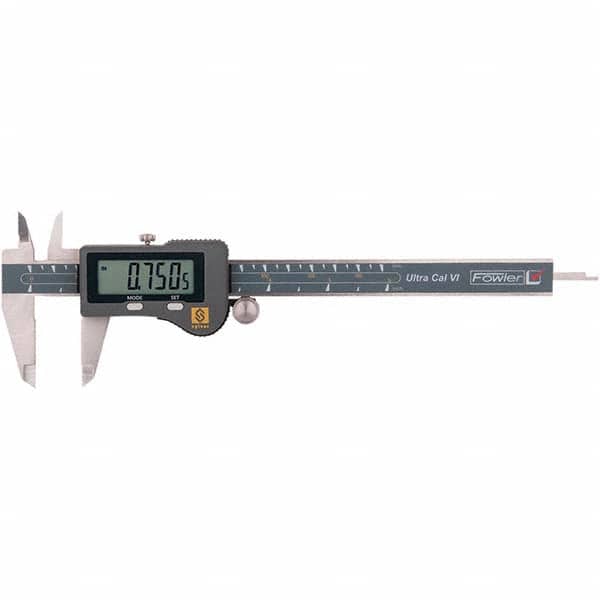 Fowler - 0 to 6" Range, 0.01mm Resolution, IP67 Electronic Caliper - Exact Tooling