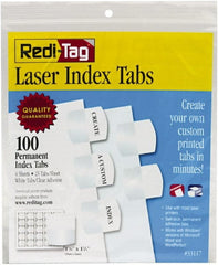 Redi-Tag - 1" 100 Tabs, Self-Adhesive, Index Tab - White - Exact Tooling