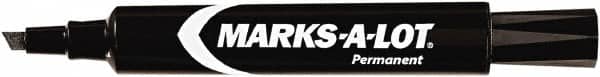 Marks-A-Lot - Black Permanent Marker - Chisel Tip, AP Nontoxic Ink - Exact Tooling