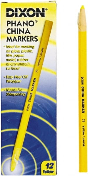 DIXON - Yellow China Marker - Soft Crayon Tip, Wax - Exact Tooling