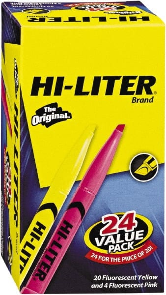 HiLiter - Yellow, Pink Highlighter - Chisel Tip, AP Nontoxic Ink - Exact Tooling