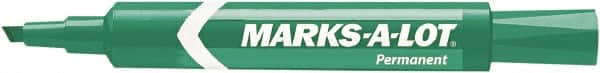 Marks-A-Lot - Green Permanent Marker - Chisel Tip, AP Nontoxic Ink - Exact Tooling
