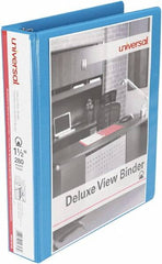 UNIVERSAL - 275 Sheet Capacity, 11 x 8-1/2", View Ring Binder - Polypropylene, Light Blue - Exact Tooling