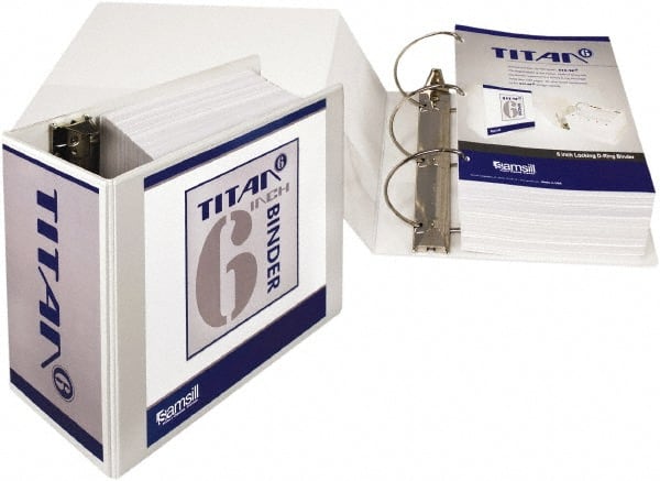 Samsill - 1,250 Sheet Capacity, 11 x 8-1/2", View Ring Binder - Polypropylene Covered Chipboard, White - Exact Tooling