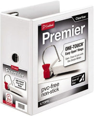 Cardinal - 1,050 Sheet Capacity, 11 x 8-1/2", View Ring Binder - Polypropylene, White - Exact Tooling