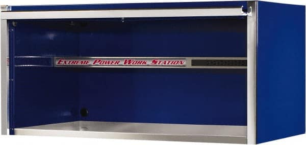 EXTREME TOOLS - Tool Storage Workstation - 55" Wide x 30" Deep x 26-3/8" High, 11 Gauge Steel, Blue - Exact Tooling
