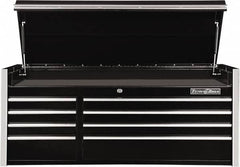 EXTREME TOOLS - 10 Drawer Top Tool Chest - 54-5/8" Wide x 25" Deep x 22-1/4" High, Steel, Black - Exact Tooling