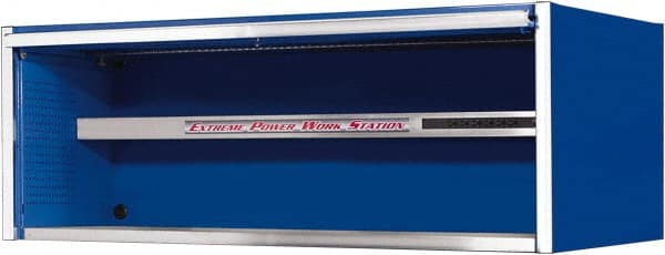 EXTREME TOOLS - Tool Storage Workstation - 72" Wide x 30" Deep x 26-3/8" High, 11 Gauge Steel, Blue - Exact Tooling