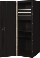 EXTREME TOOLS - 3 Drawer Side Tool Locker - 19" Wide x 61" Deep x 25" High, Steel/Aluminum, Black - Exact Tooling