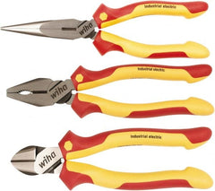 Wiha - 3 Piece Insulated Pliers & Cutters - Comes in Vinyl Pouch - Exact Tooling