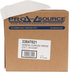 PRO-SOURCE - Dry General Purpose Wipes - Pop-Up, 17" x 9" Sheet Size, White - Exact Tooling