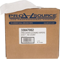 PRO-SOURCE - Dry Shop Towel/Industrial Wipes - Pop-Up, 17" x 9" Sheet Size, White - Exact Tooling