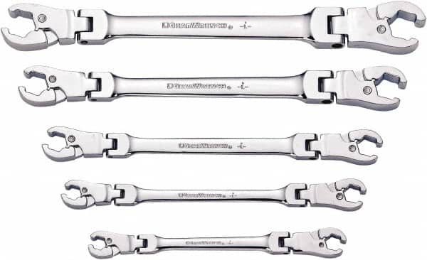 Armstrong - 5 Piece, 1/4 to 7/8" Flare Nut Wrench Set - Exact Tooling