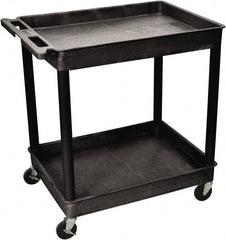 Luxor - 300 Lb Capacity, 24" Wide x 32" Long x 37" High Shelf Cart - 2 Shelf, Plastic - Exact Tooling