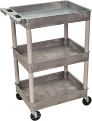 Luxor - 300 Lb Capacity, 24" Wide x 18" Long x 38" High Shelf Cart - 3 Shelf, Plastic - Exact Tooling