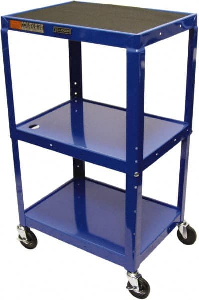 Luxor - 300 Lb Capacity, 24" Wide x 18" Long x 42" High Standard Utility Cart - 3 Shelf, Steel - Exact Tooling