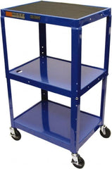 Luxor - 300 Lb Capacity, 24" Wide x 18" Long x 42" High Standard Utility Cart - 3 Shelf, Steel - Exact Tooling
