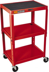 Luxor - 300 Lb Capacity, 24" Wide x 18" Long x 42" High Standard Utility Cart - 3 Shelf, Steel - Exact Tooling