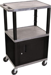 Luxor - 300 Lb Capacity, 24" Wide x 18" Long x 42" High Standard Utility Cart - 3 Shelf, Plastic - Exact Tooling