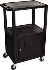 Luxor - 300 Lb Capacity, 24" Wide x 18" Long x 42" High Standard Utility Cart - 3 Shelf, Plastic - Exact Tooling