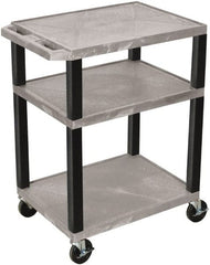 Luxor - 300 Lb Capacity, 24" Wide x 18" Long x 34" High Standard Utility Cart - 3 Shelf, Plastic - Exact Tooling