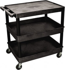 Luxor - 300 Lb Capacity, 24" Wide x 18" Long x 36" High Shelf Cart - 3 Shelf, Plastic - Exact Tooling