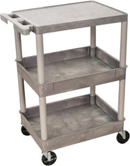 Luxor - 300 Lb Capacity, 24" Wide x 18" Long x 36" High Shelf Cart - 3 Shelf, Plastic - Exact Tooling