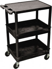 Luxor - 300 Lb Capacity, 24" Wide x 18" Long x 36" High Shelf Cart - 3 Shelf, Plastic - Exact Tooling