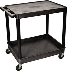 Luxor - 300 Lb Capacity, 24" Wide x 32" Long x 35" High Shelf Cart - 2 Shelf, Plastic - Exact Tooling