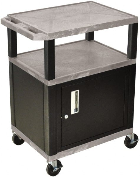 Luxor - 300 Lb Capacity, 24" Wide x 18" Long x 34" High Standard Utility Cart - 3 Shelf, Plastic - Exact Tooling