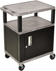 Luxor - 300 Lb Capacity, 24" Wide x 18" Long x 34" High Standard Utility Cart - 3 Shelf, Plastic - Exact Tooling