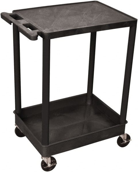 Luxor - 300 Lb Capacity, 24" Wide x 18" Long x 35" High Shelf Cart - 2 Shelf, Plastic - Exact Tooling