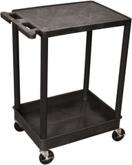 Luxor - 300 Lb Capacity, 24" Wide x 18" Long x 35" High Shelf Cart - 2 Shelf, Plastic - Exact Tooling