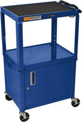 Luxor - 300 Lb Capacity, 24" Wide x 18" Long x 42" High Standard Utility Cart - 3 Shelf, Steel - Exact Tooling