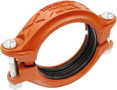 Made in USA - Size 2", Class 150, Malleable Iron Orange Pipe Coupling - 300 psi, Grooved End Connection - Exact Tooling