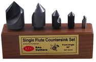 5 Pc Set 100° Single Flute Countersinks - Exact Tooling